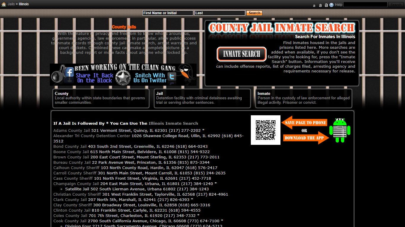 Jails in Illinois - County Jail Inmate Search